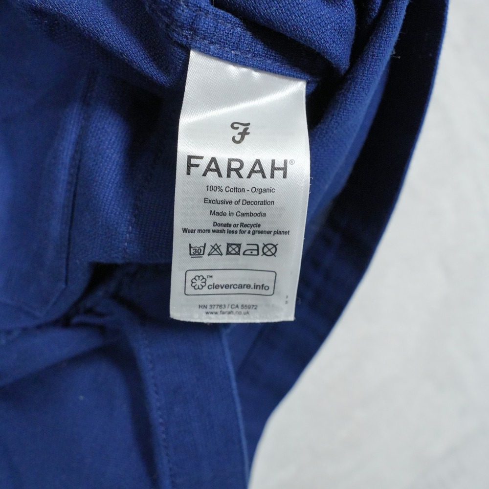Farah Overshirt Men's Size‎ Small Blue Button Up Organic Cotton Workwear Style - Picture 5 of 8